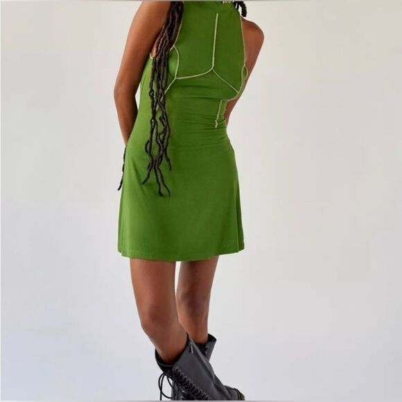 Urban Outfitters Women’s Size Small Deja Seamed Mini Dress • Raw Edge Sleeveless - Picture 15 of 15